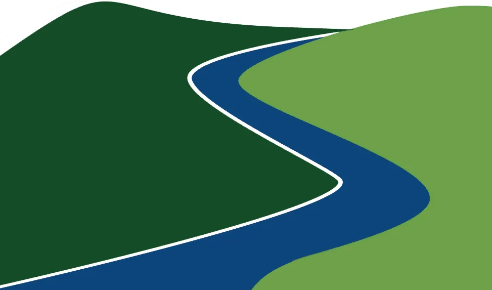 The Middle Path Development mark: a river winding between two green hillsides